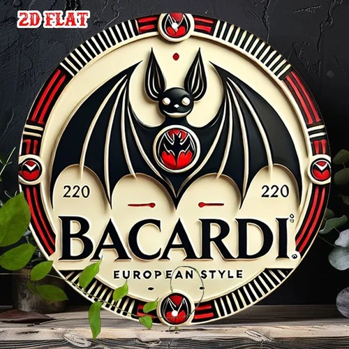 Vintage Bacardi Metal Tin Signs Vintage Bacardi Logo Metal Wall Decor