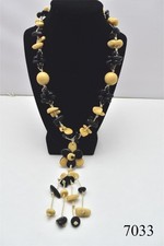 TAGUA Nut All Natural Necklace Black  Cream Handmade in Ecuador Organic, Vegan