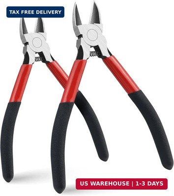 2PCS Heavy Duty Wire Cutters Set, 5 inch & 6 inch Electrical Diagonal Cutting Pl