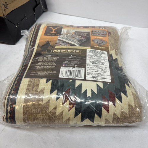 Yellowstone 100% Polyester Microfiber Quilt and Sham Set, 3 Piece (king