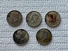 Lot of 5 - 1964 & 1964D 90% SILVER Kennedy Half Dollars