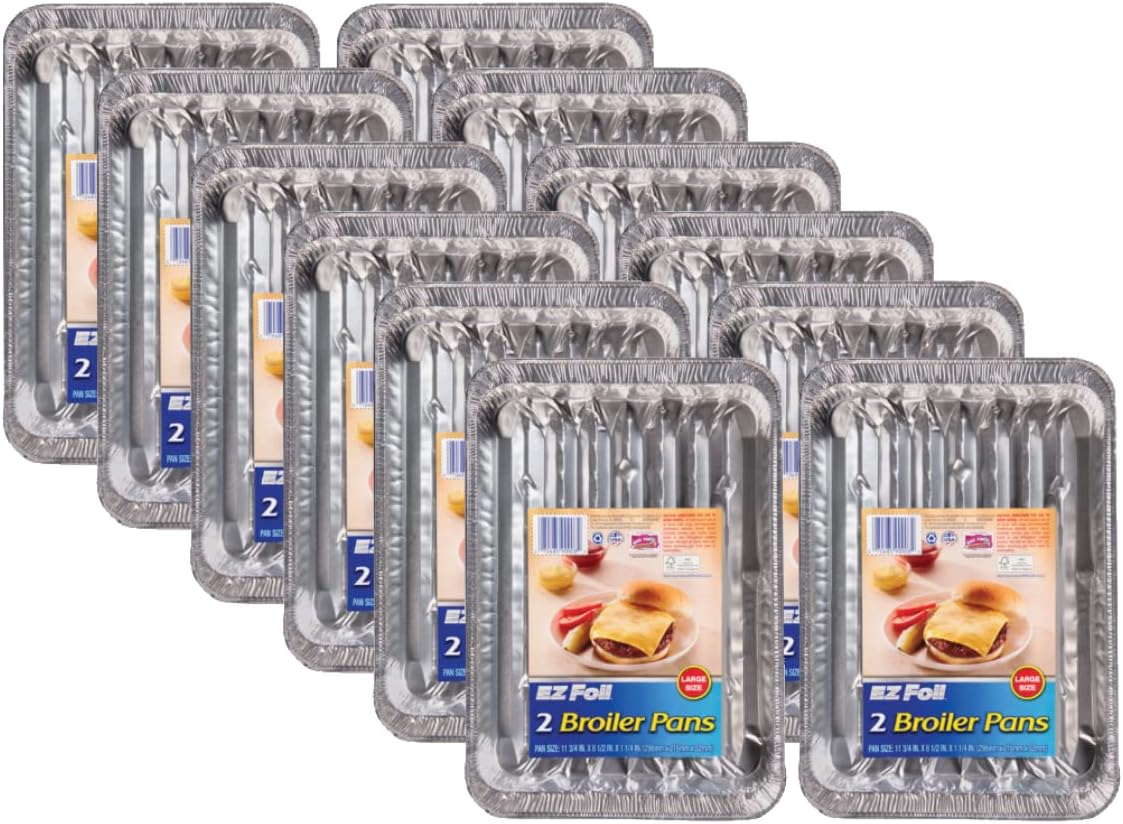 EZ Foil 8-1/2 In. W X 11-3/4 In. L Super Broiler Pan Silver 2 Pk (Pack ...