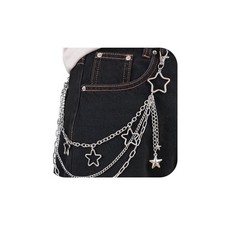 Punk Layered Pants Chain for Women Men - Gothic Silver Wallet Chain Goth Hip Hop