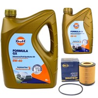 MotoröL Set Gulf Formula GX 5W-40 6 Liter + ÖLfilter FüR Opel Omega B Caravan