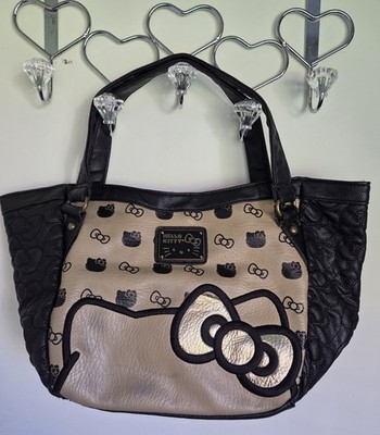 Hello Kitty Tan Black Gold faux Leather Sanrio 2014 