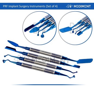 Dental Implant PRF Set of 4 Instruments Kit Surgical Surgery Compactor Carrier