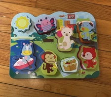 Skip Hop Baby's First Zoo Puzzle Kids 8-Piece  Set for Toddlers Animal Shapes