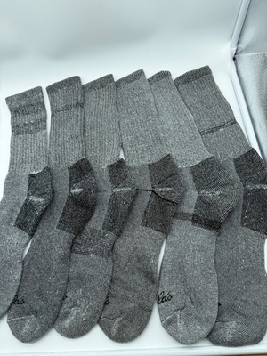 #ad #ad NEW NO TAGS 6 PAIRS CABELAS MENS CREW SOCKS LARGE SILVER BLACK FACTORY SECONDS $8.99