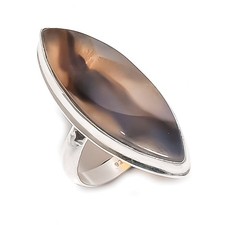 Montana Agate Gemstone 925 Sterling Silver Jewelry Ring Size 7 L066
