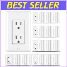 Bulky 50 Pack of Decorator Electrical Outlets - Safe & Practical Installation