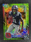 2025 Bowman Chrome University Football Lime Green Mini-Diamond Refractor Deuce Alexander #81