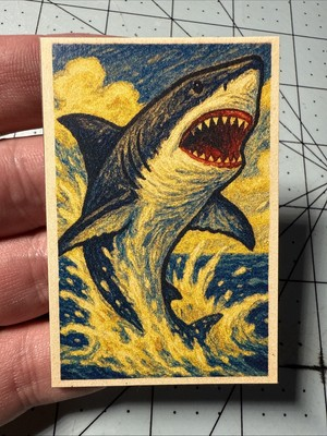 #ad Great White Shark Mini Art Card $4.00