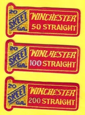 Set of 3 Winchester Skeet 20 Gauge Straight Shotgun Shooting patches