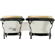 Toca Custom Deluxe Fiberglass Bongos Margarita Blanca w/ Black Mirror Chrome HW