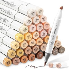 Ohuhu 36 Skin-Tone Colors Alcohol Markers, Double Tipped Sketch Art Marker Chise