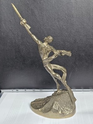 UdSSR Russland Bronze Skulpture Gagarin Figur Astronaut Sputnik Kosmos Rakete