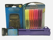 Promarx Glowline 8Pk Color Highlighters Jot 3 Hole Punch Scientific Calculator 