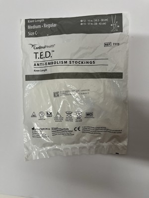 Cardinal Health T.E.D. Anti-embolism Stockings Size C Medium Regular Knee Length