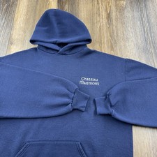 Vintage Chateau Marmont Hoodie Mens XL Navy Blue Hotel LA 90s Russell Sweatshirt