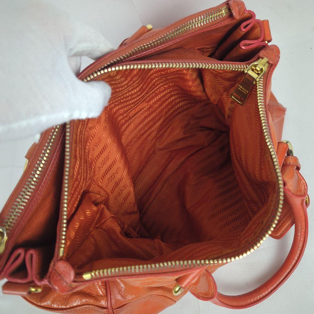 PRADA Vitello Shine Shoulder Handbag Tote Bag Leather Used Item Good From Japan thumbnail 18