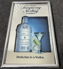VINTAGE LIQUOR BAR 25" X 15" TANQUERAY STERLING VODKA MIRROR WALL SIGN
