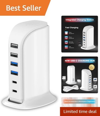 45W USB Charging Hub with Dual Type C Ports - Fast Charging for Multiple Devices