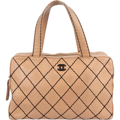 Chanel Stitching Leather CC Handbag Coco CC Tasche