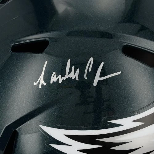 Casco Réplica de Velocidad Riddell Autografiado Randall Cunningham Philadelphia Eagles Foto 2 de 2