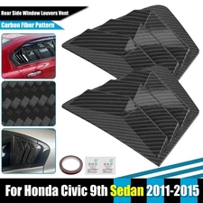2Pcs For Honda Civic 2012-2015 Car Side Quarter Window Vent Louver Shutter Cover