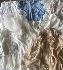 Vintage Lot 40s Embroidered Handmade Smocked Swiss Dot Gowns Dresses Dress Sheer
