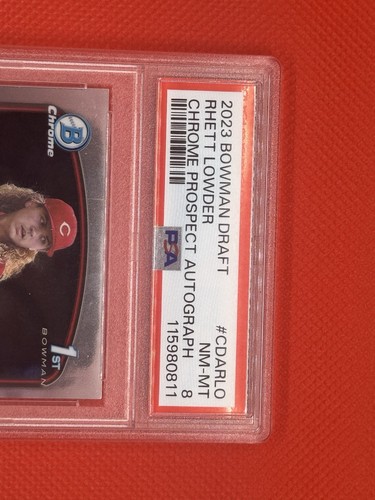 Bowman Draft 2023 - Chrome Prospect Autographs Rhett Lowder #CDA-RLO (AU, RC) - Foto 3 di 8