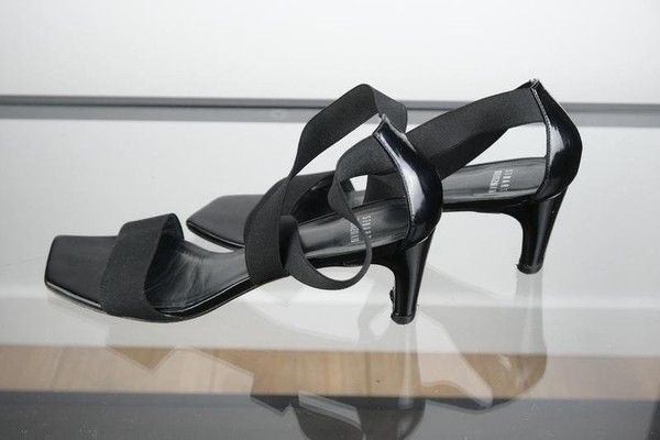 Women Stuart Weitzman Heels Black Leather 38