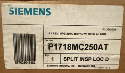 Siemens P1718MC250AT RP1 250A Panelboard Interior (NGB) New