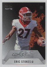 2021 MATTE Red Hot Rookies White - Orange Flames /50 Eric Stokes Auto 11ur