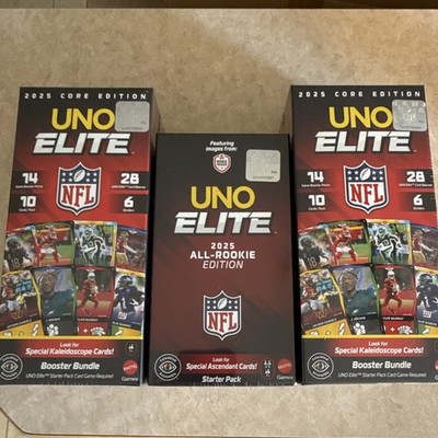 UNO Elite NFL 2025 Core Booster Bundle + All-Rookie Starter Pack, 3 Boxes!!
