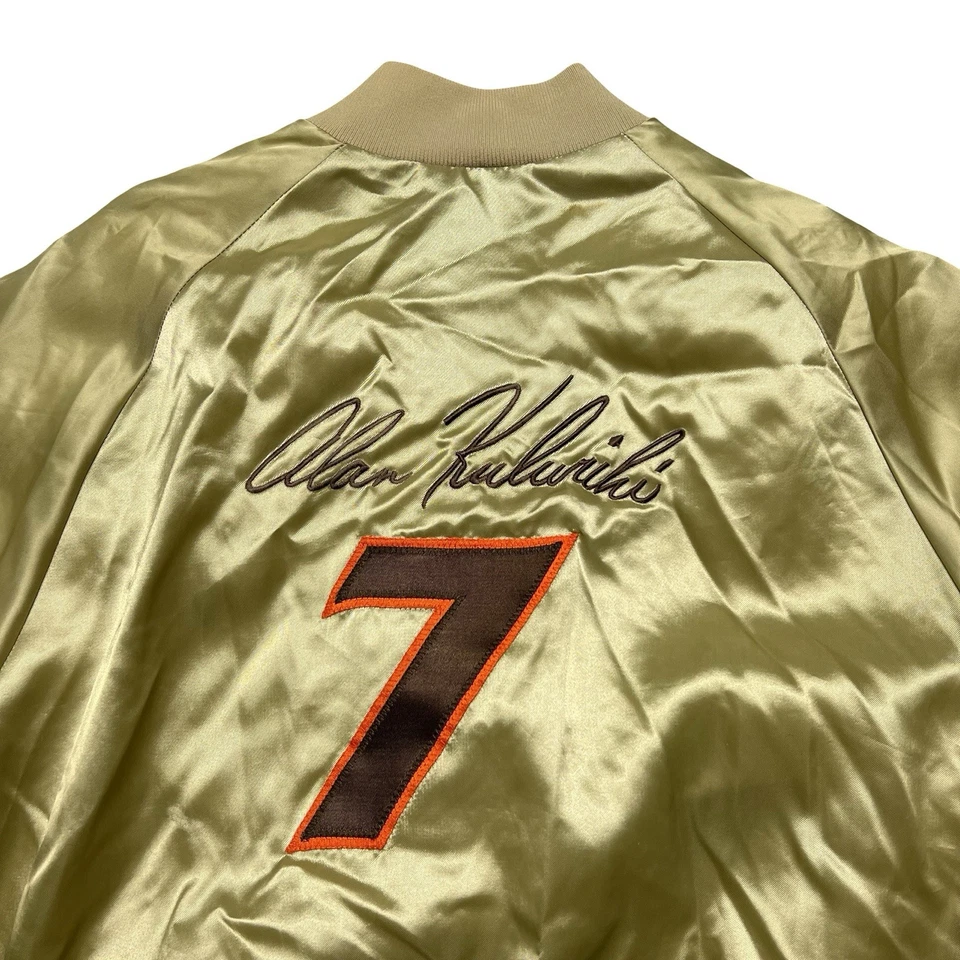 Chaqueta De Colección Alan Kulwicki Para Hombres Grande Dorado Satinado Bombardero NASCAR Carreras Hecha en EE. UU. Foto 3 de 4