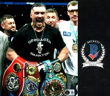 OLEKSANDR USYK SIGNED 8X10 PHOTO BOXING WORLD HEAVYWEIGHT CHAMPION UKRAINE BAS 
