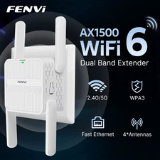 WiFi 6 AX1500 Dual Band 2.4/5GHz Repeater Signal Booster Long Range