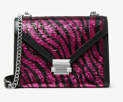 NWT MICHAEL KORS WHITNEY BERRY SEQUINED SHOULDER/X-BODY