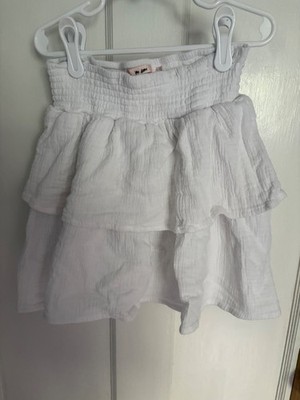 Mi Ami Women White Tiered Ruffle Skirt Size XS EXCELLENT CONDITION!