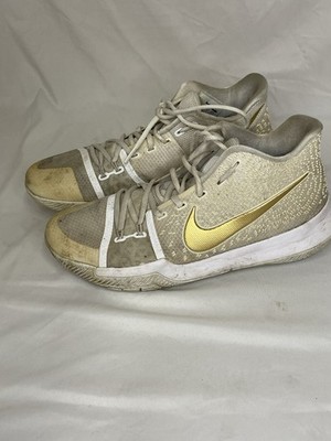 Nike Kyrie 3 Finals Mens Size 11.5 White Gold Athletic Basketball