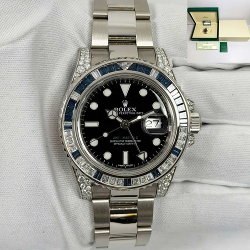 Rolex GMT-Master II 116759SA 40MM Wg Factory Sapphire Diamonds...