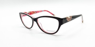 NEW COCO SONG IN BLOOM COL.3 BLACK RED AUTHENTIC EYEGLASSES 53-15
