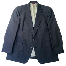 Tailored Hart Schaffner Marx Charcoal Gray Two Button Crest Blazer Sport Coat