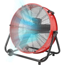 24" Industrial Floor Fan Adjustable 3 Speed 360° Rotation for Workshop Factory