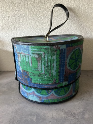 Vintage Cylinder Twist Latch Hat Wig Purse - Bagmaster, Miami 8.5" x 10" - Picture 9 of 10