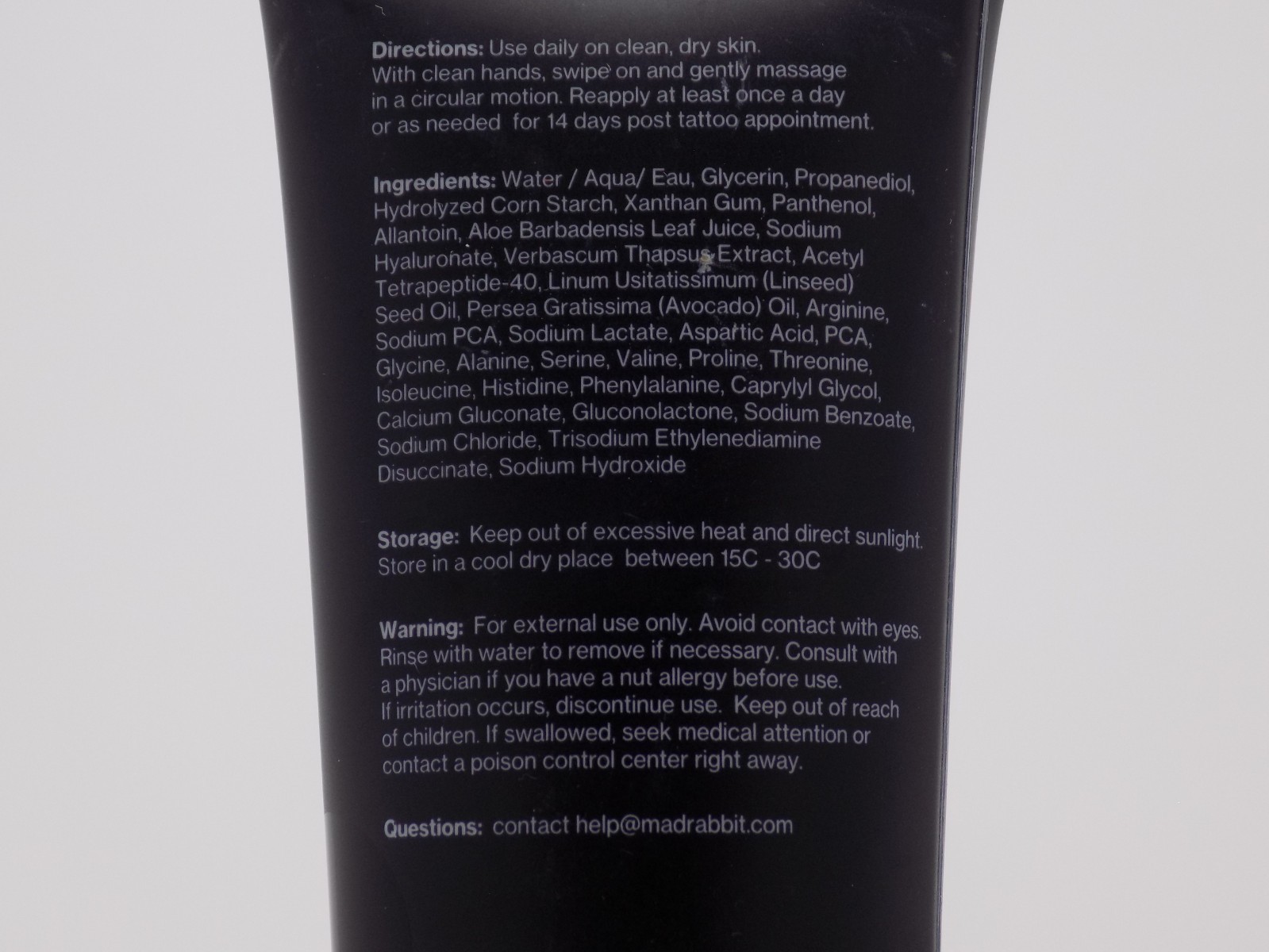 Mad Rabbit Tattoo Aftercare Repair Soothing Gel 3.4Oz Clean & Vegan Made in USA