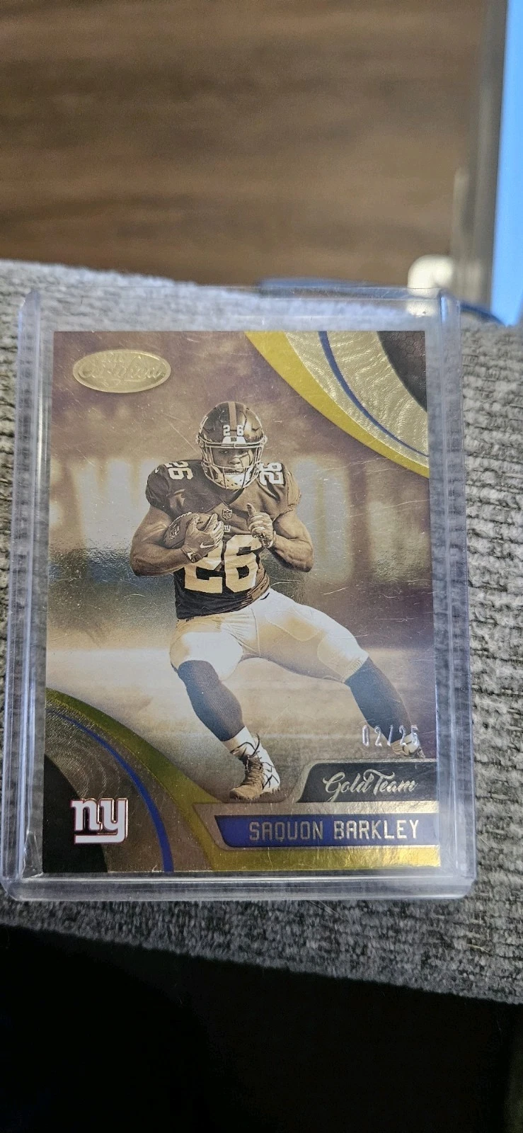 Saquon Barkley Panini Certified Gold Team #SAB Black Etch 1/1