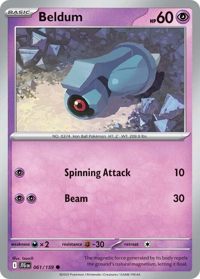 Pokemon Beldum - 061/159 - Common - Reverse Holo NM-Mint Journey Together