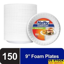 Disposable Foam Plates 150 Count Soak Proof Leak Resistant Durable Meals New